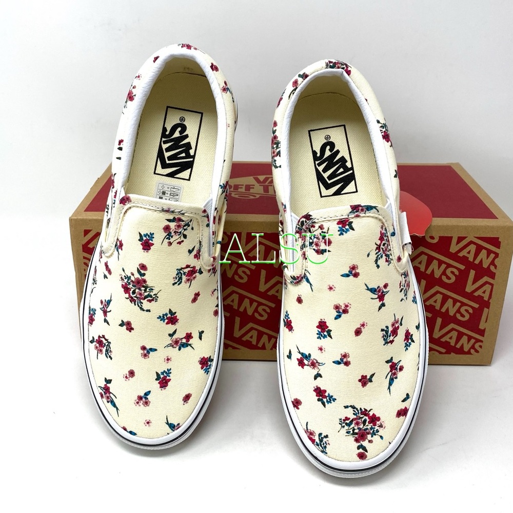 VANS Classic Slip On Ditsy Floral White Canvas Men’s Sneakers Size VN0A4U3816Z - Picture 3 of 9
